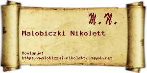 Malobiczki Nikolett névjegykártya