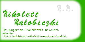 nikolett malobiczki business card